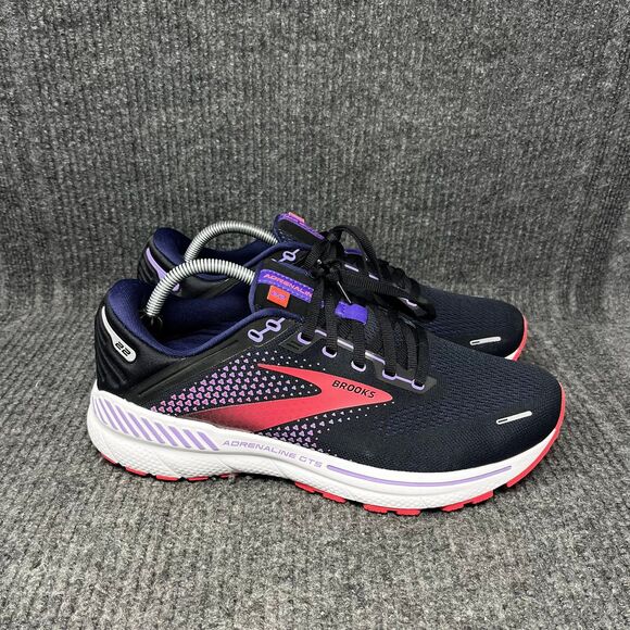 NEW Brooks Adrenaline GTS 22 Black Purple Red Running Shoes Women’s 11.5 WIDE D - Picture 1 of 8